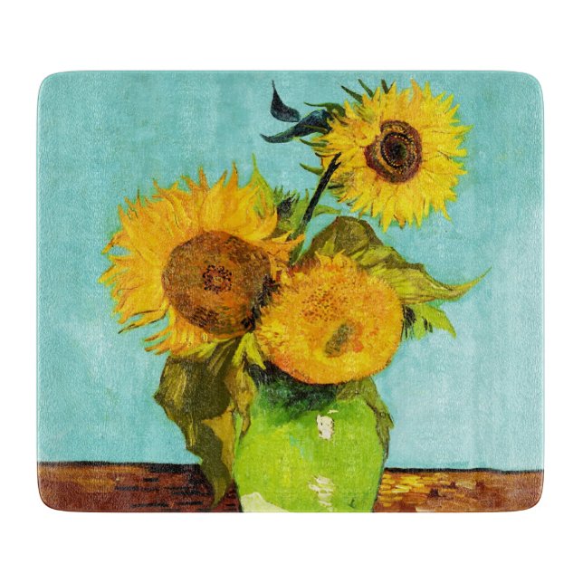 Vincent Van Gogh Three Sunflowers In A Vase Cutting Board (Front)