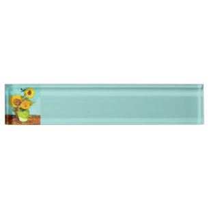 Vincent Van Gogh Three Sunflowers In A Vase Nameplate