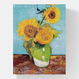 Vincent Van Gogh - Three Sunflowers in a Vase Paperweight