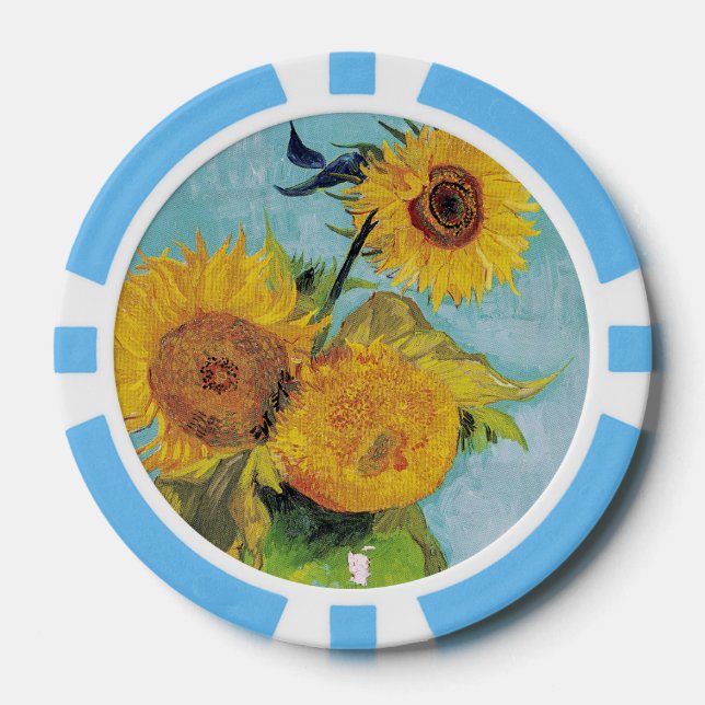 Vincent Van Gogh - Three Sunflowers in a Vase Poker Chips (Front)