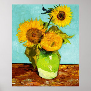 Vincent Van Gogh Three Sunflowers In A Vase Poster