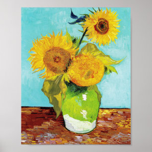 Vincent Van Gogh Three Sunflowers In a Vase Poster