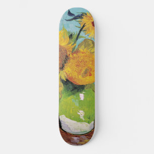 Vincent Van Gogh - Three Sunflowers in a Vase Skateboard