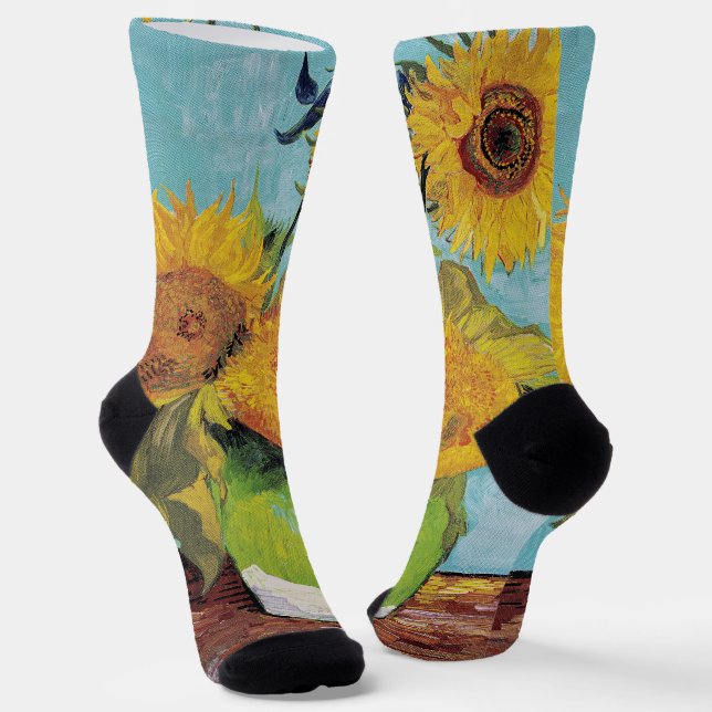 Vincent Van Gogh - Three Sunflowers in a Vase Socks (Angled)