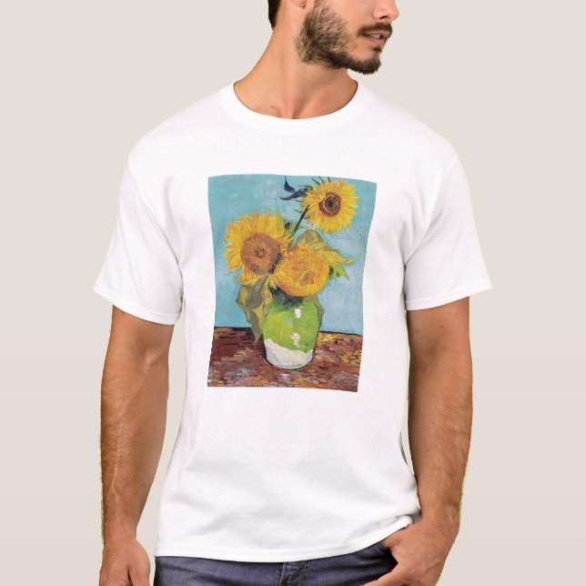 Vincent Van Gogh - Three Sunflowers in a Vase T-Shirt (Front)