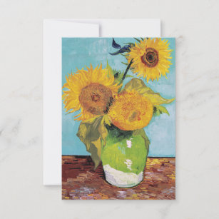 Vincent Van Gogh - Three Sunflowers in a Vase Thank You Card