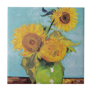 Vincent Van Gogh - Three Sunflowers in a Vase Tile