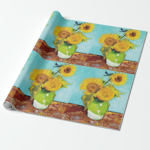 Vincent Van Gogh Three Sunflowers In a Vase Wrapping Paper