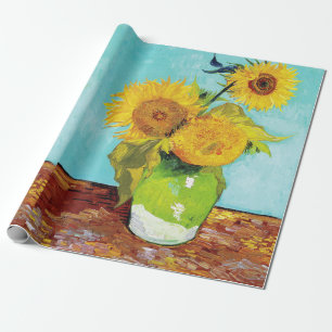 Vincent Van Gogh Three Sunflowers In a Vase Wrapping Paper