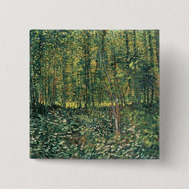 Vincent van Gogh | Trees and Undergrowth, 1887 15 Cm Square Badge (Front)