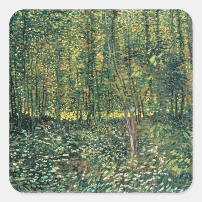 Vincent van Gogh | Trees and Undergrowth, 1887 Square Sticker (Front)