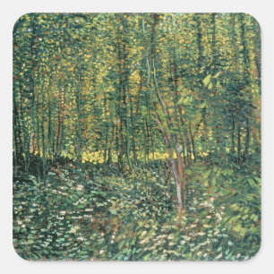 Vincent van Gogh Trees and Undergrowth, 1887 Square Sticker