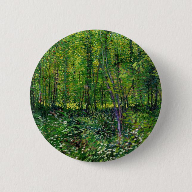 Vincent Van Gogh Trees And Undergrowth 6 Cm Round Badge (Front)