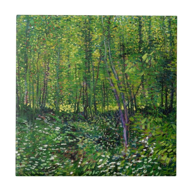 Vincent Van Gogh Trees And Undergrowth Tile (Front)