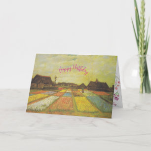 Vincent Van Gogh Tulip Fields Custom Birthday Card