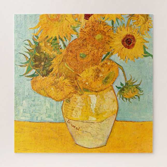 Vincent Van Gogh Twelve Sunflowers In a Vase Art Jigsaw Puzzle (Vertical)