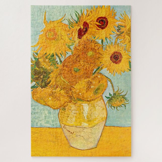Vincent Van Gogh Twelve Sunflowers In a Vase Art Jigsaw Puzzle (Vertical)