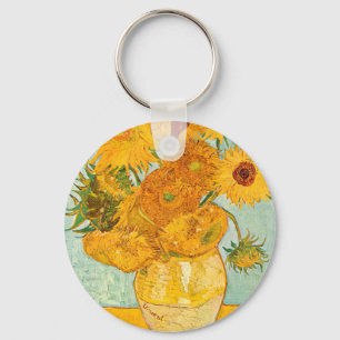 Vincent Van Gogh Twelve Sunflowers In a Vase Art Key Ring