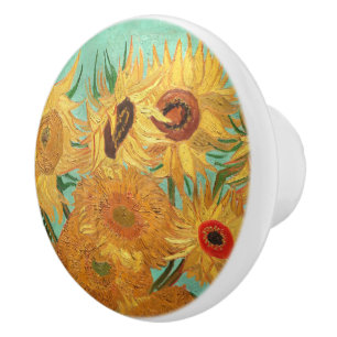 Vincent Van Gogh Twelve Sunflowers In A Vase Ceramic Knob