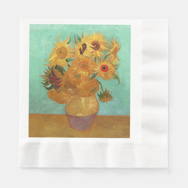 Vincent Van Gogh Twelve Sunflowers In A Vase Napkin (Front)