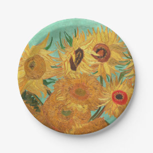 Vincent Van Gogh Twelve Sunflowers In A Vase Paper Plate
