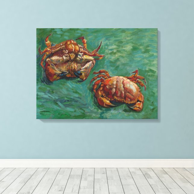 Vincent Van Gogh, Two Crabs Canvas Print (Insitu(Wood Floor))