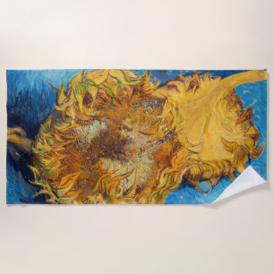 Vincent van Gogh - Two Cut Sunflower Beach Towel