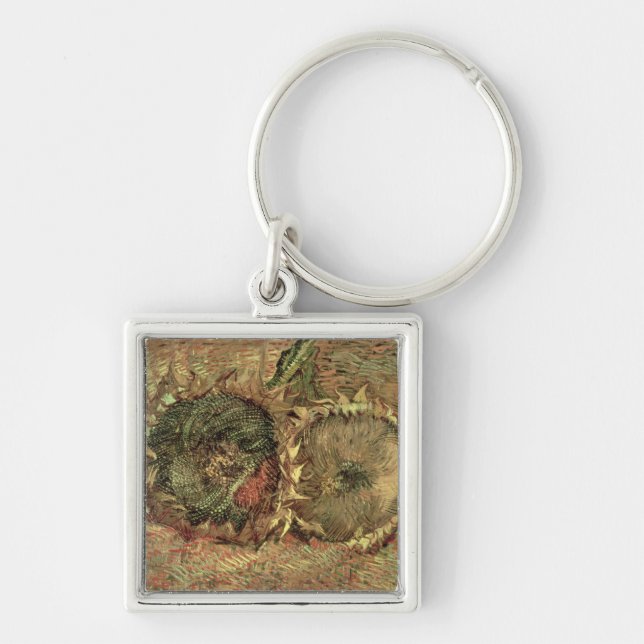 Vincent van Gogh | Two Cut Sunflowers, 1887 Key Ring (Front)