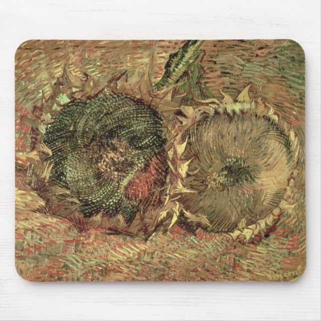 Vincent van Gogh | Two Cut Sunflowers, 1887 Mouse Mat (Front)