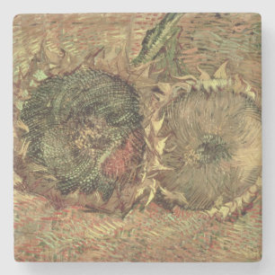 Vincent van Gogh Two Cut Sunflowers, 1887 Stone Coaster