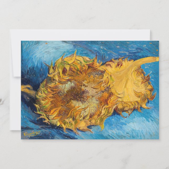 Vincent van Gogh - Two Cut Sunflowers Invitation (Front)