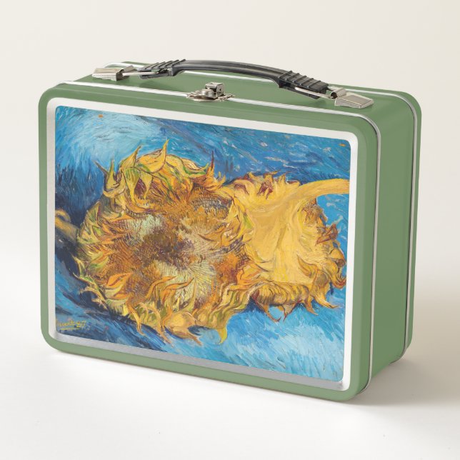 Vincent van Gogh - Two Cut Sunflowers Metal Lunch Box (Front)