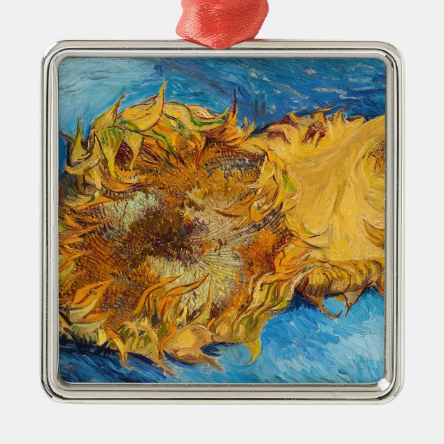 Vincent van Gogh - Two Cut Sunflowers Metal Tree Decoration (Front)