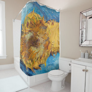 Vincent van Gogh - Two Cut Sunflowers Shower Curtain