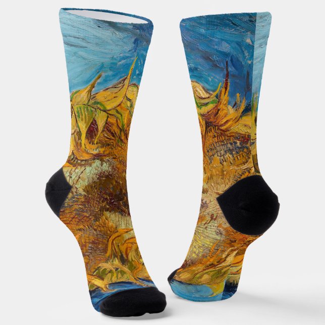 Vincent van Gogh - Two Cut Sunflowers Socks (Angled)