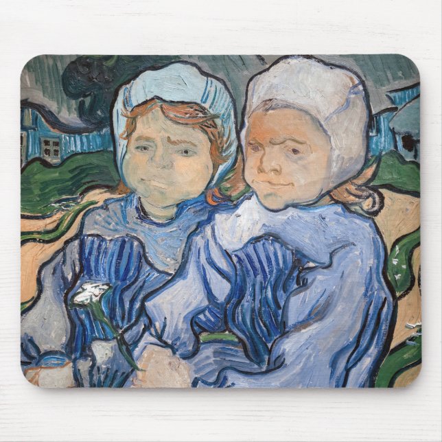 Vincent van Gogh - Two Little Girls Mouse Mat (Front)