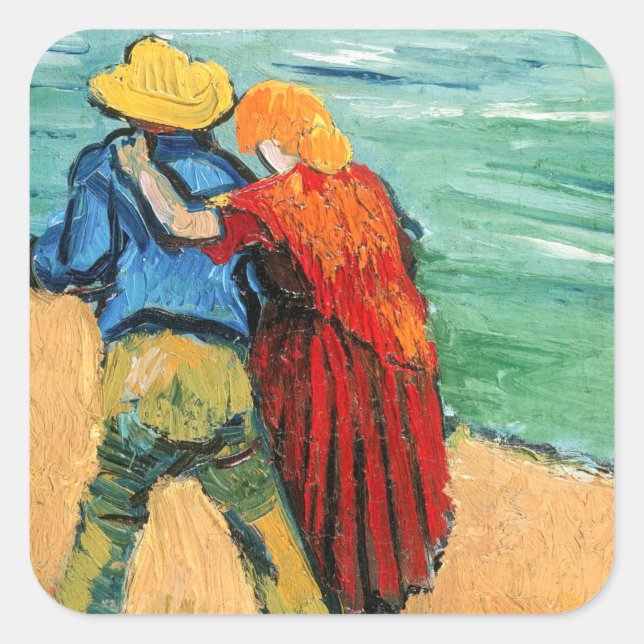 Vincent van Gogh - Two Lovers Square Sticker (Front)