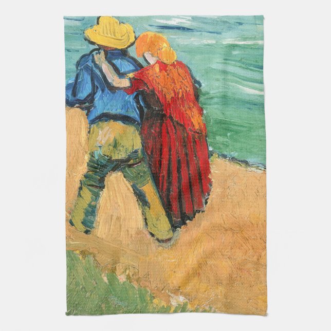 Vincent van Gogh - Two Lovers Tea Towel (Vertical)