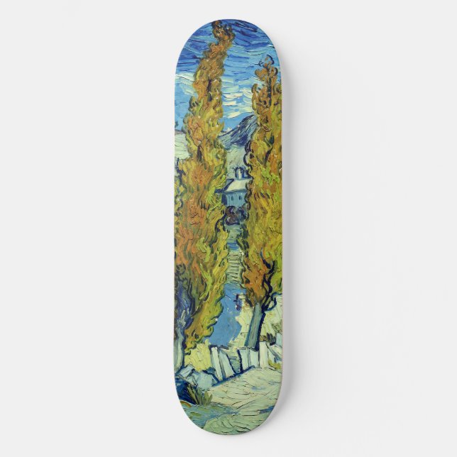 Vincent Van Gogh Two Poplars at Saint-Rémy Skateboard (Front)
