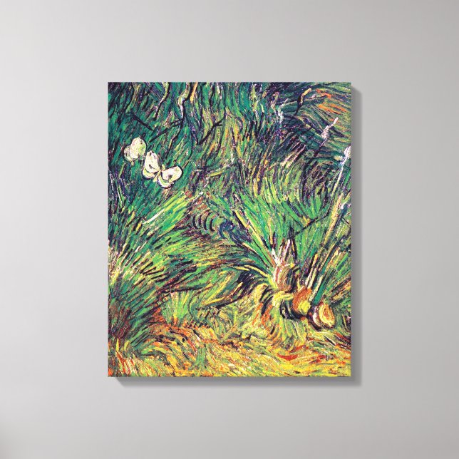 Vincent Van Gogh - Two White Butterflies Fine Art Canvas Print (Front)