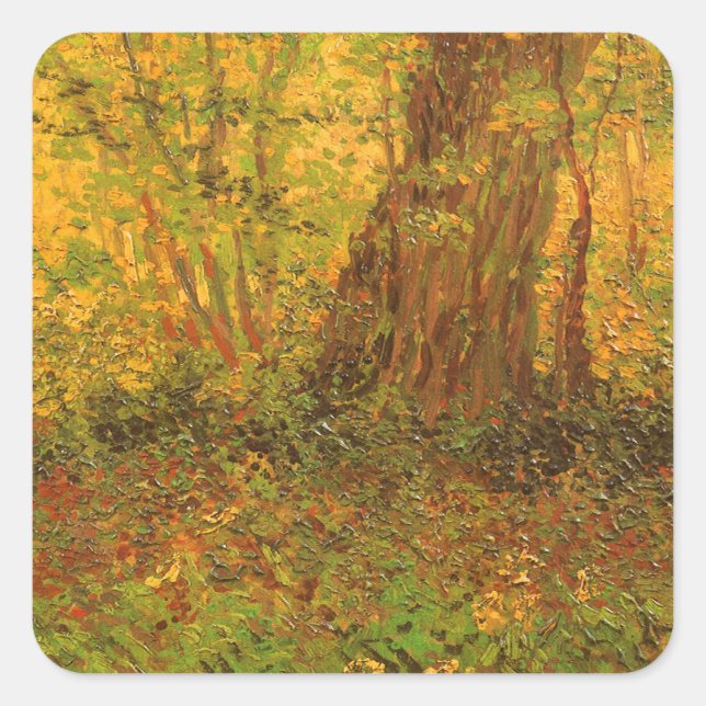 Vincent van Gogh - Undergrowth Square Sticker (Front)