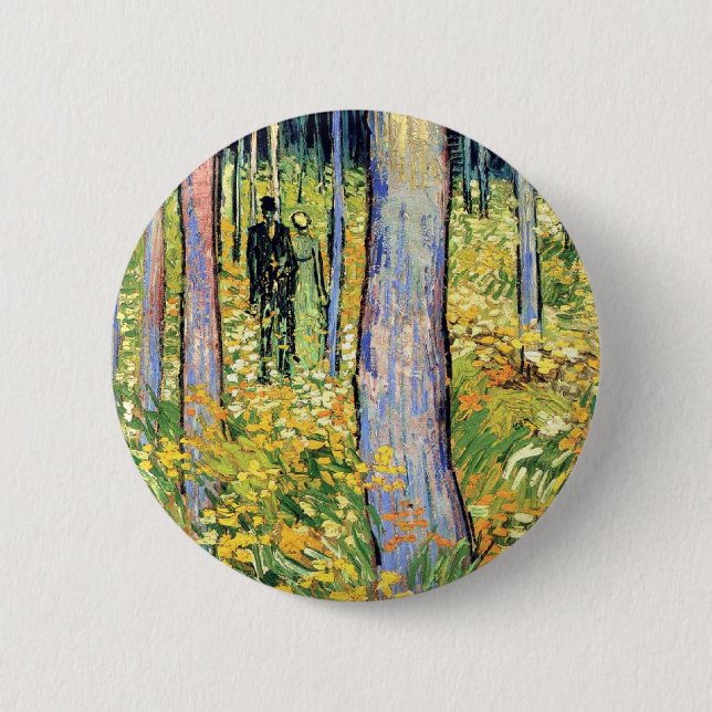 Vincent Van Gogh - Undergrowth With Two Figures 6 Cm Round Badge (Front)
