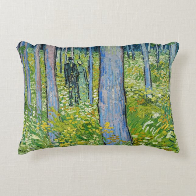 Vincent van Gogh - Undergrowth with Two Figures Decorative Cushion (Front)