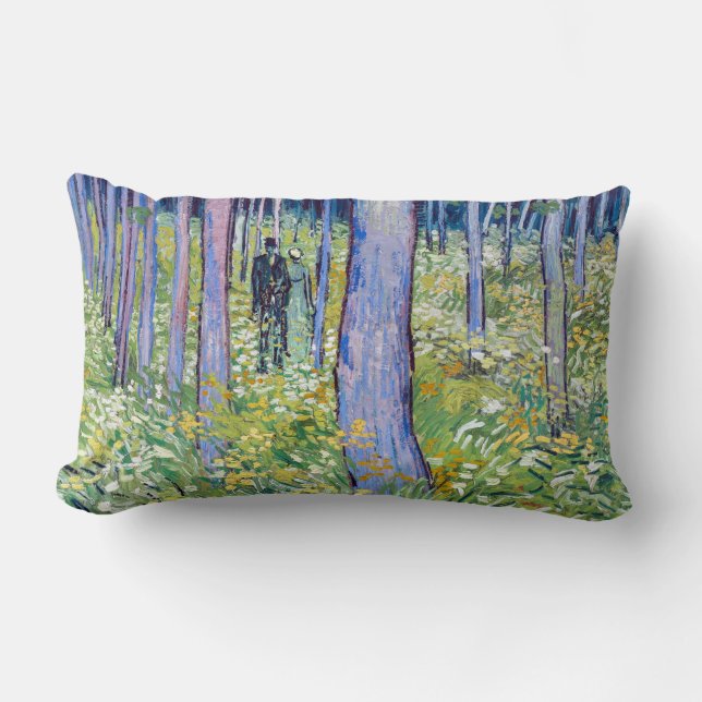 Vincent van Gogh Undergrowth with Two Figures Lumbar Cushion (Front)