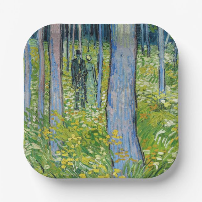 Vincent van Gogh - Undergrowth with Two Figures Paper Plate (Front)