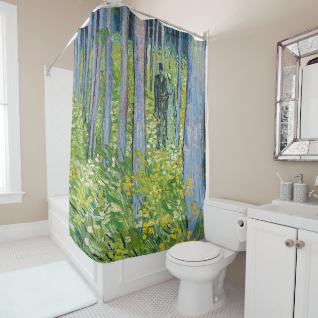 Vincent van Gogh - Undergrowth with Two Figures Shower Curtain (In Situ)
