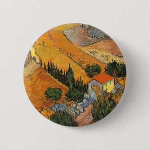 Vincent van Gogh - Valley with Plowman 6 Cm Round Badge
