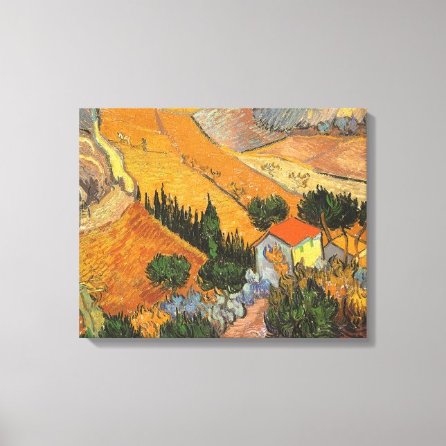 Vincent van Gogh - Valley with Plowman Canvas Print (Front)