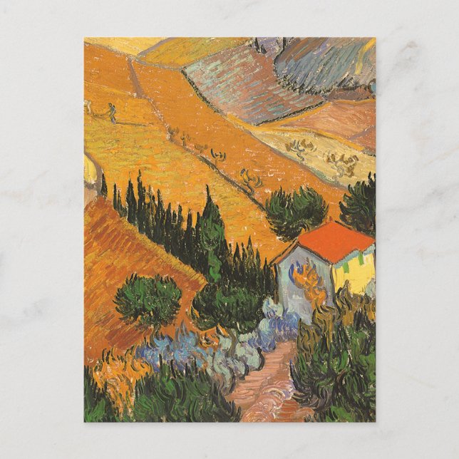 Vincent van Gogh - Valley with Plowman Postcard (Front)