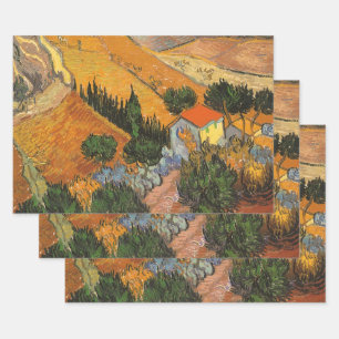 Vincent van Gogh - Valley with Plowman Wrapping Paper Sheet